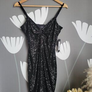 NWT Bebe Ring Detail Sequin Mini